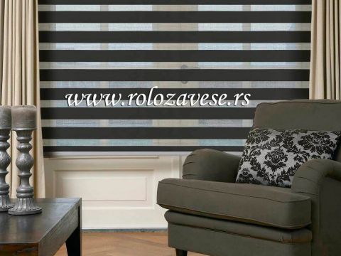 Zebra zavese širokih pruga imaju od jedan do dva centimetara širu prugu od običnih modela zebra platna.